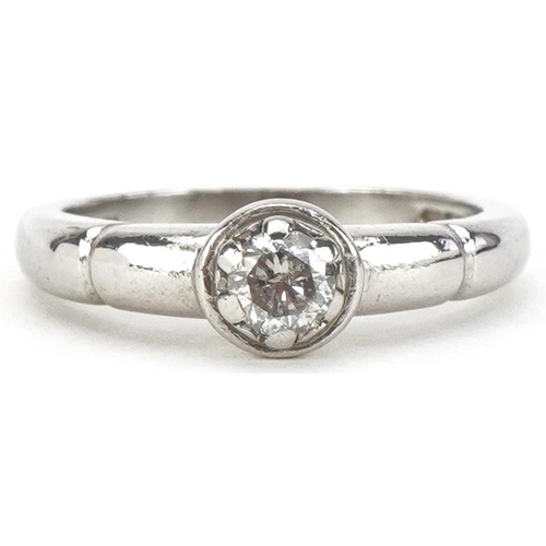 2189 - 9ct white gold diamond solitaire ring, the diamond approximately 0.25 carat, size K/L, 3.1g