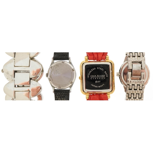 2463 - Four ladies quartz wristwatches including Joan Rivers, Pulsar and Omaki