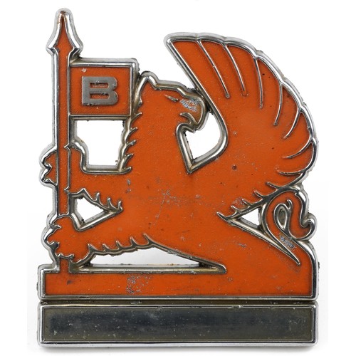 1393 - Vintage automobilia interest Bedford lorry Red Griffin badge, 17cm high