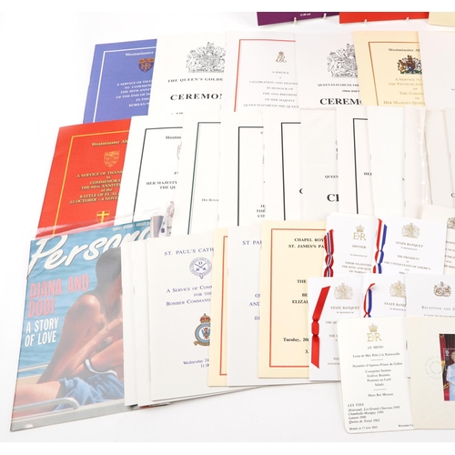 692 - Extensive collection of royal interest service and related booklets including Westminster Abbey 50th... 