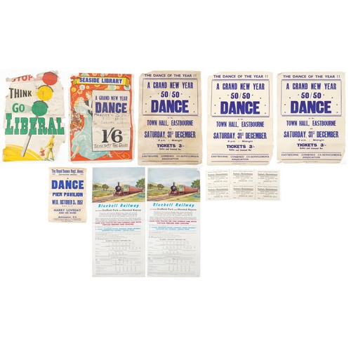 684 - Predominantly local interest advertising billboard posters and tickets including Festival of Remembr... 