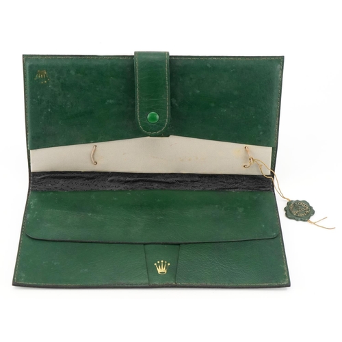 2724 - Rolex Cellini green leather wristwatch case with box and paperwork