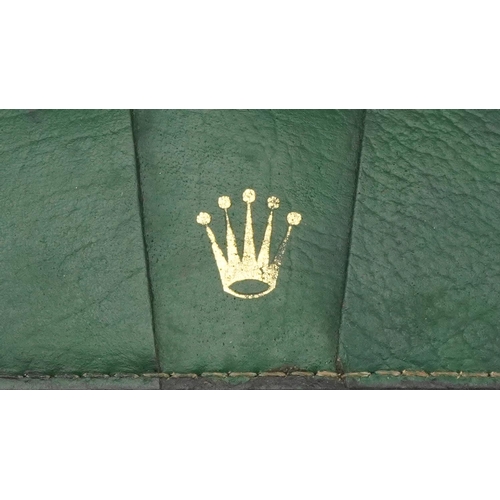 2724 - Rolex Cellini green leather wristwatch case with box and paperwork