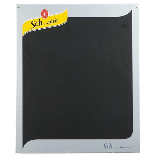 485A - Two Schweppes tin advertising blackboards, each 74cm x 62cm