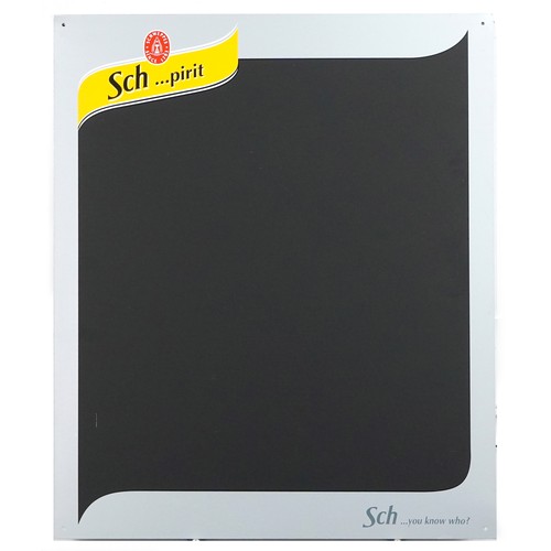 485A - Two Schweppes tin advertising blackboards, each 74cm x 62cm