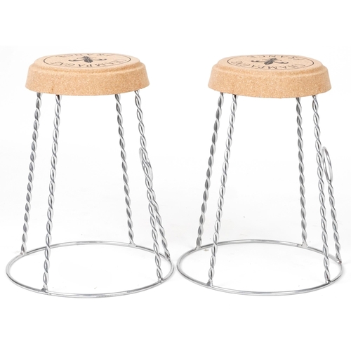 1119 - Pair of Champagne cork design stools, each 52cm high