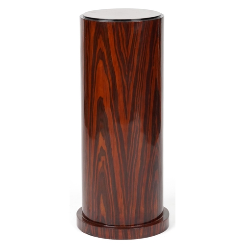 1087 - Art Deco style rosewood effect cylindrical column, 80cm high x 30cm in diameter