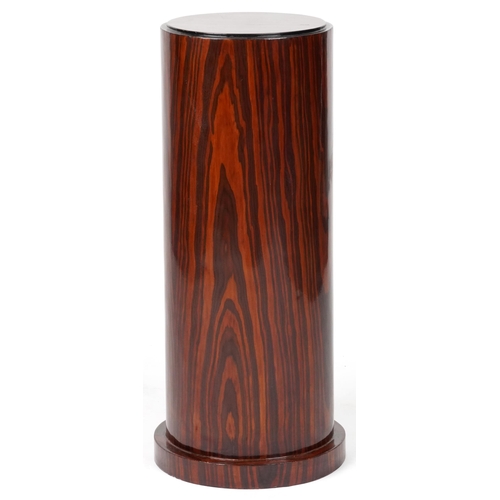 1087 - Art Deco style rosewood effect cylindrical column, 80cm high x 30cm in diameter