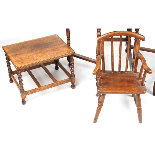 1113 - Occasional furniture including a gateleg table, swing mirror and child's chair