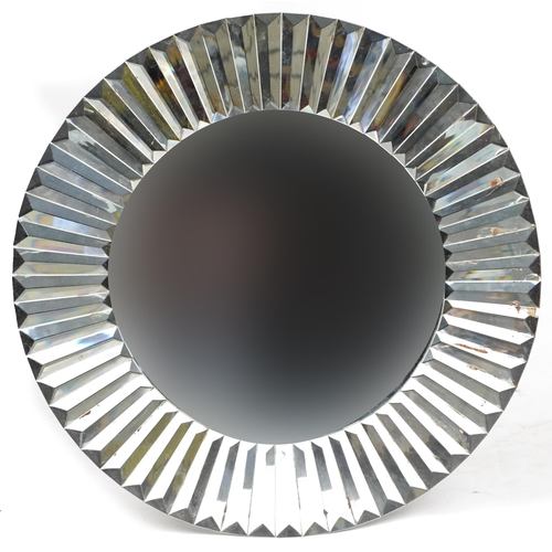 1135 - Two contemporary wall hanging mirrors, the largest 61cm in diameter