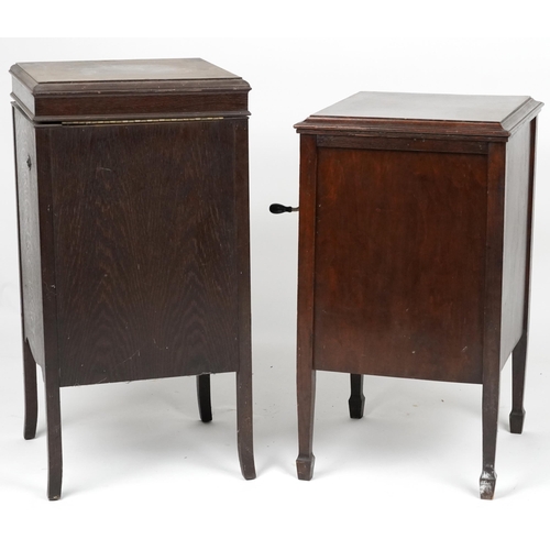 1252 - Two vintage gramophone cabinets including His Master's Voice retailed by W J East, the largest 87cm ... 