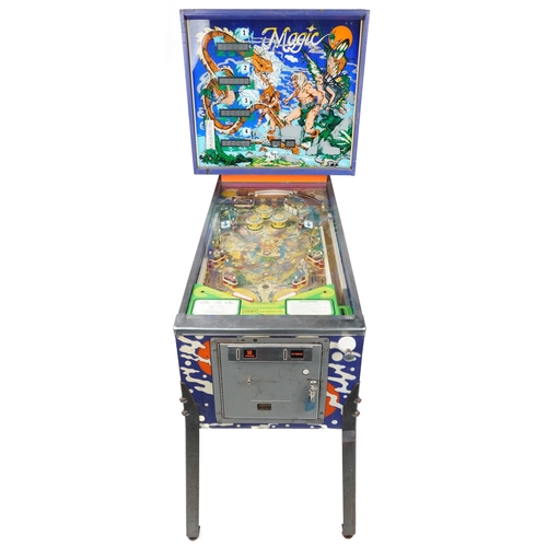 1494 - Vintage Magic pinball machine by Stern, 181cm H x 77cm W x 135cm D