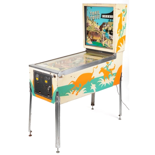 1493 - Vintage Trail Drive pinball machine by Bally, 180cm H x 61cm W x 133cm D