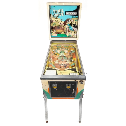 1493 - Vintage Trail Drive pinball machine by Bally, 180cm H x 61cm W x 133cm D