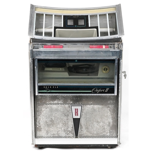 1228 - Rock Ola Capri II 1960s/70s 45rpm juke box, model number 414, 127cm H x 80cm W x 60cm D