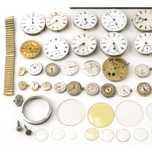 2735 - Large collection of antique and later wristwatch and pocket watch movements including J G Graves, He... 