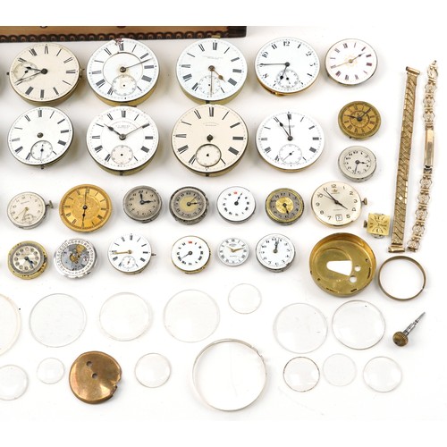 2735 - Large collection of antique and later wristwatch and pocket watch movements including J G Graves, He... 