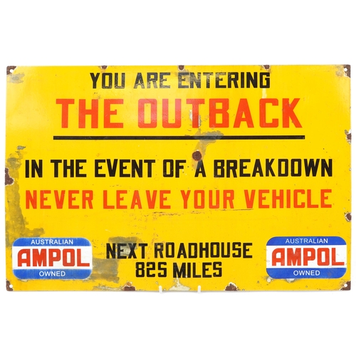 1370 - Australian Outback enamelled warning sign, 59cm x 39cm