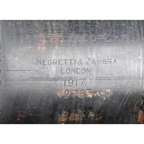 1789 - World War I Military interest Negretti & Zambra G S telescope x 8, with pine case, the telescope num... 