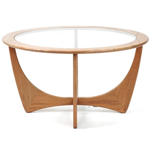 1090A - G Plan, mid century teak Astro coffee table, 46cm high x 84cm in diameter