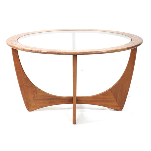 1090A - G Plan, mid century teak Astro coffee table, 46cm high x 84cm in diameter