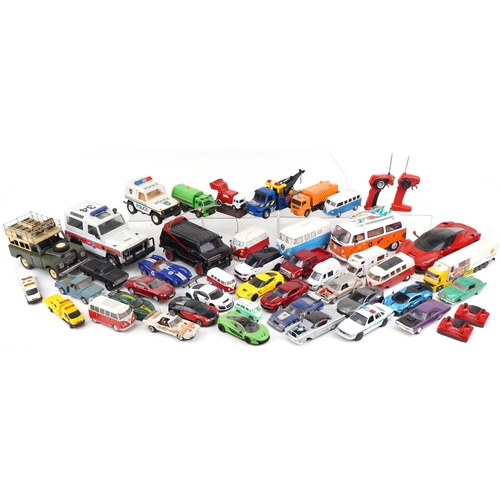 1687 - Large collection of model vehicles, some remote controlled, some radio controlled, the largest 38cm ... 