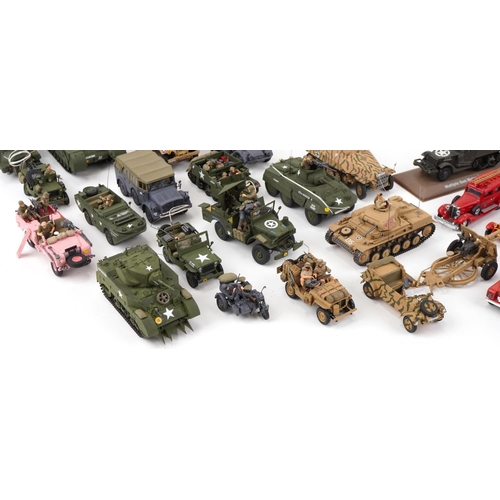 1688 - Large collection of vintage and later collector's fire engines and army vehicles including Corgi and... 