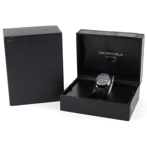 2701 - Demaria, gentlemen's automatic chronograph wristwatch having day/date aperture, with box, the case 4... 