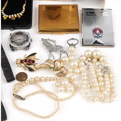 Vintage and later costume jewellery and wristwatches including ...