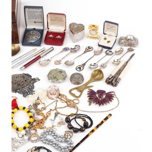 2738 - Large collection of vintage and later jewellery, wristwatches and objects including semi precious st... 