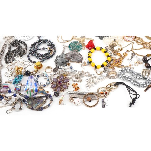 2738 - Large collection of vintage and later jewellery, wristwatches and objects including semi precious st... 