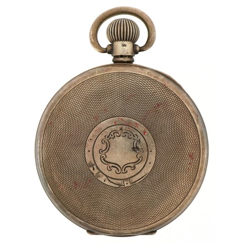 2328 - H Samuel, George V gentlemen's silver Acme Lever open face keyless pocket watch having enamelled and... 