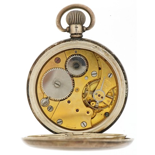 2328 - H Samuel, George V gentlemen's silver Acme Lever open face keyless pocket watch having enamelled and... 