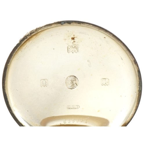 2328 - H Samuel, George V gentlemen's silver Acme Lever open face keyless pocket watch having enamelled and... 