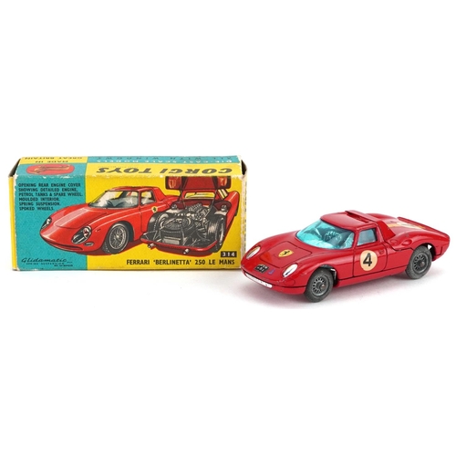 Vintage Corgi Toys Ferrari Berlinetta 250 Le Mans with box numbered 314