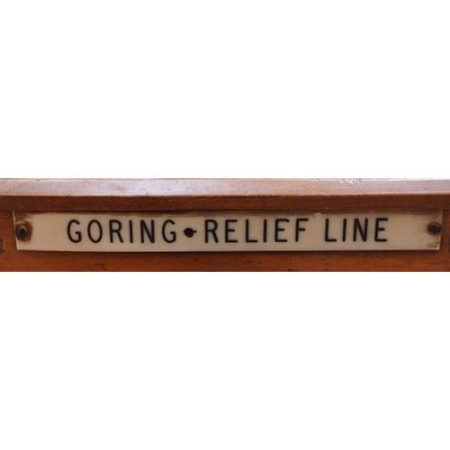 437 - Railway interest mahogany up and down line signal box and a wooden bell box Goring Relief Line and R... 