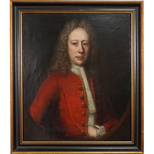 49 - Portrait of a Georgian gentleman by unknown artist, oil on canvas in a gilt and black frame, 74cm x ... 