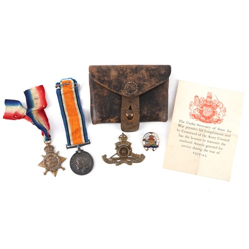 1726 - British military World War I medals awarded to W.J.A.BROWN A.S.C Mons Star and CPL.W.J.A.BROWNA.S.C ... 