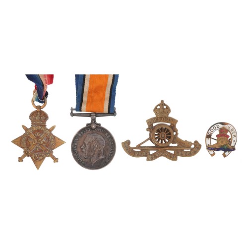 1726 - British military World War I medals awarded to W.J.A.BROWN A.S.C Mons Star and CPL.W.J.A.BROWNA.S.C ... 