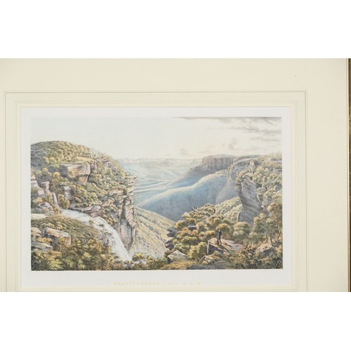 1385 - Eugene Von Guerard - Weatherboard Fall, New South Wales, 19th century coloured lithograph, mounted, ... 