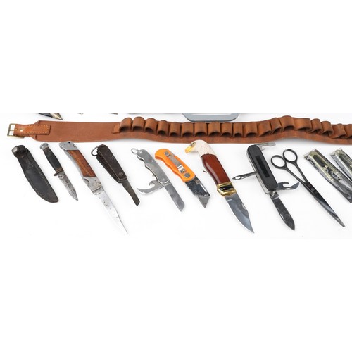 1480 - Vintage and later knives including Franklin Mint, Gurkha's kukri knife, Iron King eight inch chef's ... 