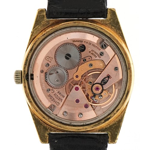 2277 - Omega, gentlemen's Omega manual wind wristwatch having gilt dial with date aperture, the movement nu... 