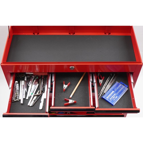 1702 - Large collection of model making precision tools housed in a portable metal tool cabinet, 103cm H x ... 