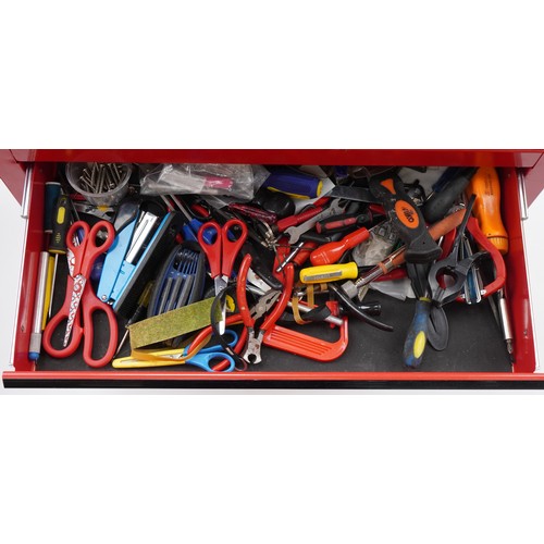 1702 - Large collection of model making precision tools housed in a portable metal tool cabinet, 103cm H x ... 