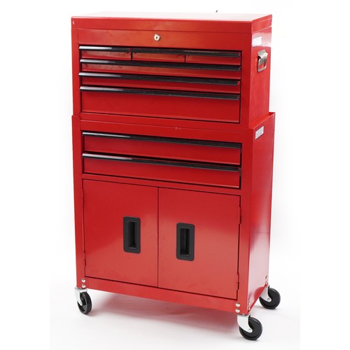 1702 - Large collection of model making precision tools housed in a portable metal tool cabinet, 103cm H x ... 