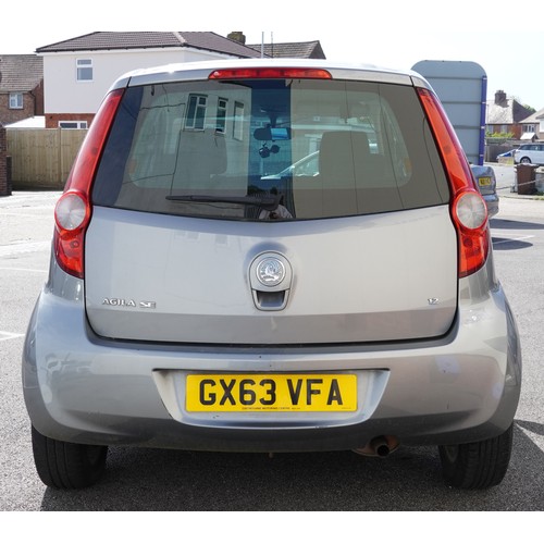 1002 - 2013 manual Vauxhall Agila, 1.2 liter petrol, five door hatchback, Reg GX63 VFA, 63458 miles, MOT 05... 