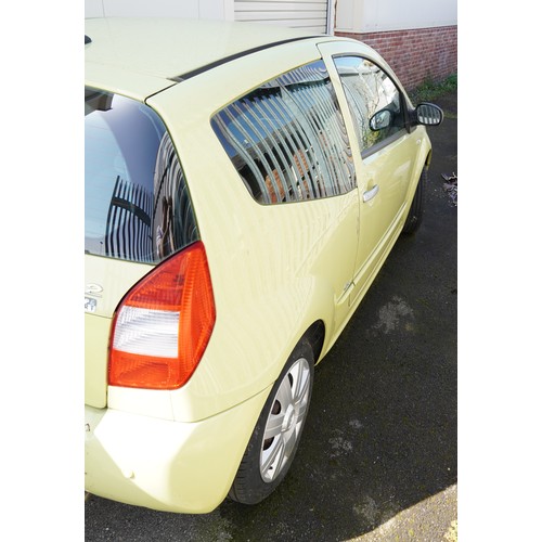 1003 - 2007 Semi Automatic Citroen C2, 1.4 petrol three door hatchback, Reg GL07 JFG, No key, No V5, No MOT... 