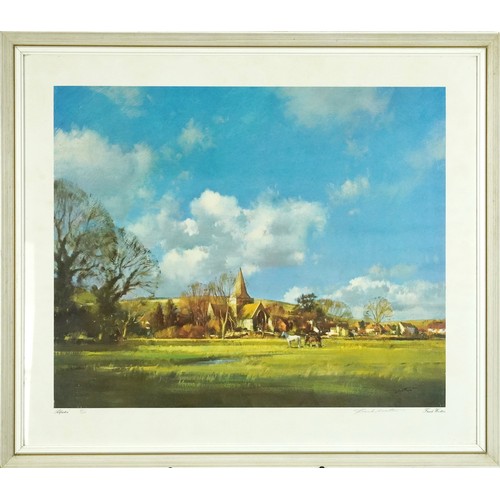 1225 - Frank Wootton - Alfriston pencil signed limited edition print 87/200, mounted, framed and glazed 45.... 