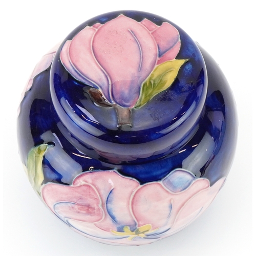 6 - Moorcroft pottery Magnolia ginger jar and cover hand painted with flowers, impressed Moorcroft and s... 