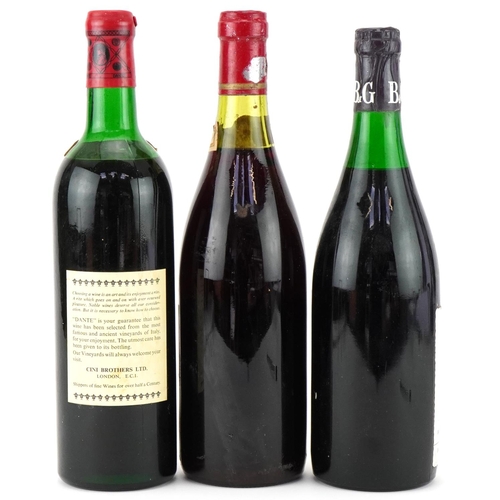 366 - Vintage wines including Chateauneuf-du-Pape 1967, Chiroubles 1969 and Bardolino 1969